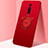 Funda Silicona Carcasa Ultrafina Goma con Magnetico Anillo de dedo Soporte T05 para Xiaomi Mi 9T Pro Rojo