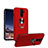 Funda Silicona Carcasa Ultrafina Goma con Magnetico Anillo de dedo Soporte T05 para Xiaomi Redmi Note 8 Pro Rojo