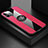 Funda Silicona Carcasa Ultrafina Goma con Magnetico Anillo de dedo Soporte T06 para Apple iPhone 11 Pro Max Rojo