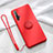 Funda Silicona Carcasa Ultrafina Goma con Magnetico Anillo de dedo Soporte T06 para Huawei Honor 20S Rojo