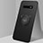 Funda Silicona Carcasa Ultrafina Goma con Magnetico Anillo de dedo Soporte T06 para Samsung Galaxy S10 Plus Negro