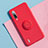 Funda Silicona Carcasa Ultrafina Goma con Magnetico Anillo de dedo Soporte T06 para Xiaomi Mi A3 Rojo