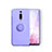 Funda Silicona Carcasa Ultrafina Goma con Magnetico Anillo de dedo Soporte T07 para Xiaomi Mi 9T Pro Morado