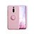 Funda Silicona Carcasa Ultrafina Goma con Magnetico Anillo de dedo Soporte T07 para Xiaomi Mi 9T Pro Rosa