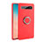 Funda Silicona Carcasa Ultrafina Goma con Magnetico Anillo de dedo Soporte T08 para Samsung Galaxy S10 Plus Rojo