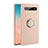 Funda Silicona Carcasa Ultrafina Goma con Magnetico Anillo de dedo Soporte T08 para Samsung Galaxy S10 Plus Rosa