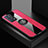 Funda Silicona Carcasa Ultrafina Goma con Magnetico Anillo de dedo Soporte X01L para Oppo Reno6 Pro 5G Rojo