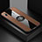 Funda Silicona Carcasa Ultrafina Goma con Magnetico Anillo de dedo Soporte X01L para Samsung Galaxy A30 Marron