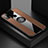 Funda Silicona Carcasa Ultrafina Goma con Magnetico Anillo de dedo Soporte X01L para Samsung Galaxy M21s Marron
