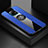 Funda Silicona Carcasa Ultrafina Goma con Magnetico Anillo de dedo Soporte X01L para Xiaomi Redmi 10X 5G Azul