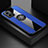 Funda Silicona Carcasa Ultrafina Goma con Magnetico Anillo de dedo Soporte X01L para Xiaomi Redmi Note 11E 5G Azul
