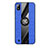 Funda Silicona Carcasa Ultrafina Goma con Magnetico Anillo de dedo Soporte X02L para Samsung Galaxy A10 Azul
