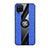 Funda Silicona Carcasa Ultrafina Goma con Magnetico Anillo de dedo Soporte X02L para Samsung Galaxy A12 Azul
