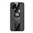 Funda Silicona Carcasa Ultrafina Goma con Magnetico Anillo de dedo Soporte X02L para Samsung Galaxy A42 5G Negro