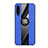 Funda Silicona Carcasa Ultrafina Goma con Magnetico Anillo de dedo Soporte X02L para Samsung Galaxy A90 5G Azul