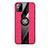 Funda Silicona Carcasa Ultrafina Goma con Magnetico Anillo de dedo Soporte X02L para Samsung Galaxy M21s Rojo