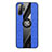 Funda Silicona Carcasa Ultrafina Goma con Magnetico Anillo de dedo Soporte X02L para Samsung Galaxy Note 10 Plus 5G Azul