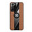 Funda Silicona Carcasa Ultrafina Goma con Magnetico Anillo de dedo Soporte X02L para Samsung Galaxy Note 20 Ultra 5G Marron