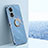 Funda Silicona Carcasa Ultrafina Goma con Magnetico Anillo de dedo Soporte XL1 para Oppo A58 5G Azul