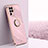 Funda Silicona Carcasa Ultrafina Goma con Magnetico Anillo de dedo Soporte XL1 para Oppo F19 Pro Rosa