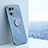 Funda Silicona Carcasa Ultrafina Goma con Magnetico Anillo de dedo Soporte XL1 para Oppo F21 Pro 4G Azul