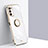 Funda Silicona Carcasa Ultrafina Goma con Magnetico Anillo de dedo Soporte XL1 para Samsung Galaxy A03s Blanco