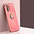 Funda Silicona Carcasa Ultrafina Goma con Magnetico Anillo de dedo Soporte XL1 para Samsung Galaxy A23 5G Rosa Roja