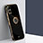 Funda Silicona Carcasa Ultrafina Goma con Magnetico Anillo de dedo Soporte XL1 para Samsung Galaxy A71 5G Negro