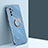 Funda Silicona Carcasa Ultrafina Goma con Magnetico Anillo de dedo Soporte XL1 para Samsung Galaxy A82 5G Azul