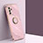 Funda Silicona Carcasa Ultrafina Goma con Magnetico Anillo de dedo Soporte XL1 para Samsung Galaxy A82 5G Rosa