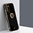Funda Silicona Carcasa Ultrafina Goma con Magnetico Anillo de dedo Soporte XL1 para Samsung Galaxy F13 4G Negro