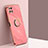 Funda Silicona Carcasa Ultrafina Goma con Magnetico Anillo de dedo Soporte XL1 para Samsung Galaxy F42 5G Rosa Roja