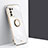 Funda Silicona Carcasa Ultrafina Goma con Magnetico Anillo de dedo Soporte XL1 para Samsung Galaxy S20 FE 5G Blanco