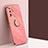 Funda Silicona Carcasa Ultrafina Goma con Magnetico Anillo de dedo Soporte XL1 para Samsung Galaxy S20 Ultra 5G Rosa Roja