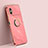 Funda Silicona Carcasa Ultrafina Goma con Magnetico Anillo de dedo Soporte XL1 para Xiaomi Poco M4 5G Rosa Roja
