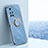 Funda Silicona Carcasa Ultrafina Goma con Magnetico Anillo de dedo Soporte XL1 para Xiaomi Redmi Note 11T 5G Azul