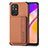 Funda Silicona Carcasa Ultrafina Goma con Magnetico S01D para Oppo F19 Pro+ Plus 5G Marron