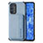 Funda Silicona Carcasa Ultrafina Goma con Magnetico S01D para Oppo Reno6 Pro 5G Azul