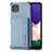 Funda Silicona Carcasa Ultrafina Goma con Magnetico S01D para Samsung Galaxy F42 5G Azul