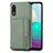 Funda Silicona Carcasa Ultrafina Goma con Magnetico S01D para Samsung Galaxy M02 Verde