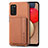 Funda Silicona Carcasa Ultrafina Goma con Magnetico S01D para Samsung Galaxy M02s Marron