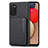 Funda Silicona Carcasa Ultrafina Goma con Magnetico S01D para Samsung Galaxy M02s Negro