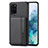 Funda Silicona Carcasa Ultrafina Goma con Magnetico S01D para Samsung Galaxy S20 Plus 5G Negro