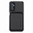 Funda Silicona Carcasa Ultrafina Goma con Magnetico S02D para Samsung Galaxy M52 5G Negro