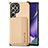 Funda Silicona Carcasa Ultrafina Goma con Magnetico S04D para Samsung Galaxy S21 Ultra 5G Oro