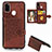 Funda Silicona Carcasa Ultrafina Goma con Magnetico S05D para Samsung Galaxy M30s Marron