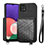 Funda Silicona Carcasa Ultrafina Goma con Magnetico S08D para Samsung Galaxy F42 5G Negro