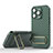 Funda Silicona Carcasa Ultrafina Goma con Soporte KC1 para Apple iPhone 14 Pro Verde