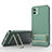 Funda Silicona Carcasa Ultrafina Goma con Soporte KC1 para Samsung Galaxy A04E Verde