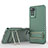 Funda Silicona Carcasa Ultrafina Goma con Soporte KC1 para Xiaomi Redmi Note 11 Pro 5G Verde